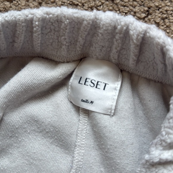 Leset Teddy Jogger Lounge Sweatpants in Cement Light Grey - Picture 4 of 12
